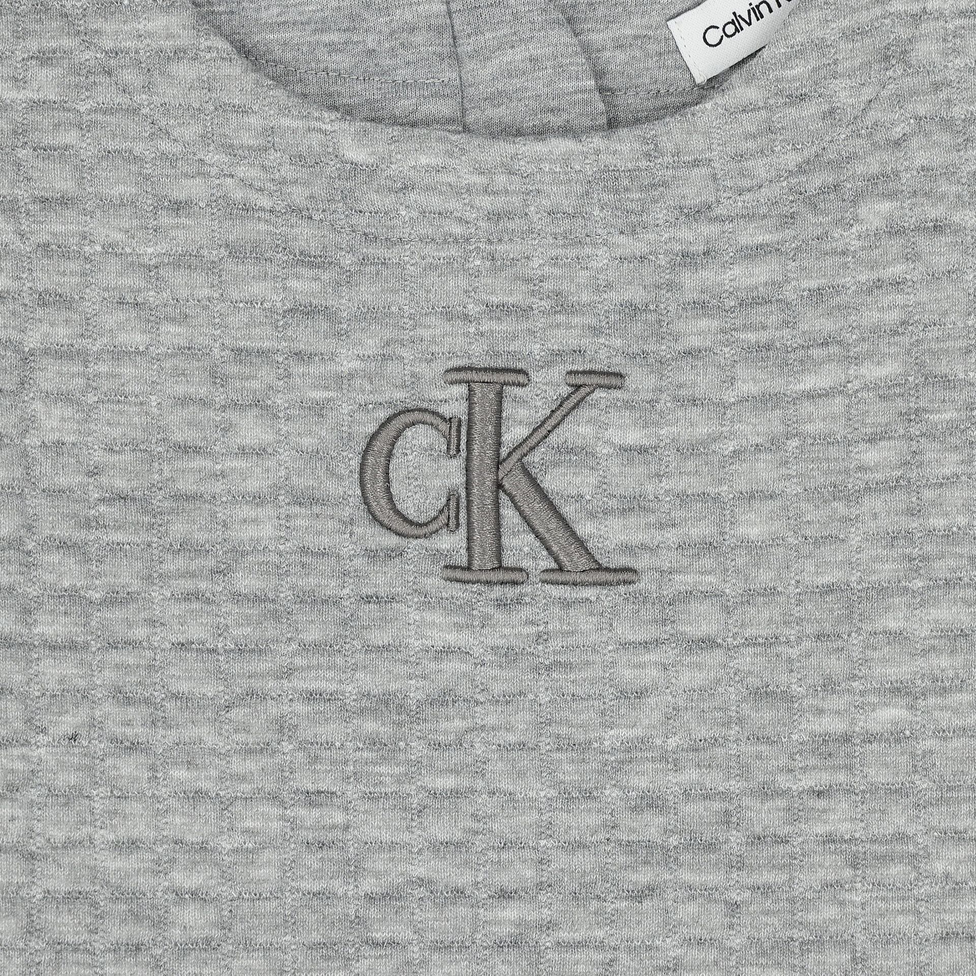 Calvin Klein Girls Grey Quilted Logo Dress | Junior Couture USA