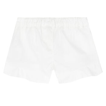 Girls White Logo Shorts