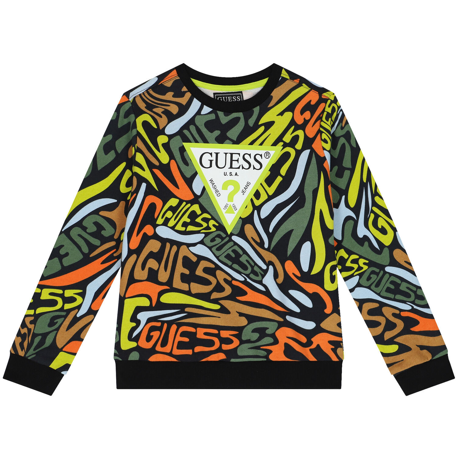 Boys Black Logo Sweatshirt, 1, hi-res image number null