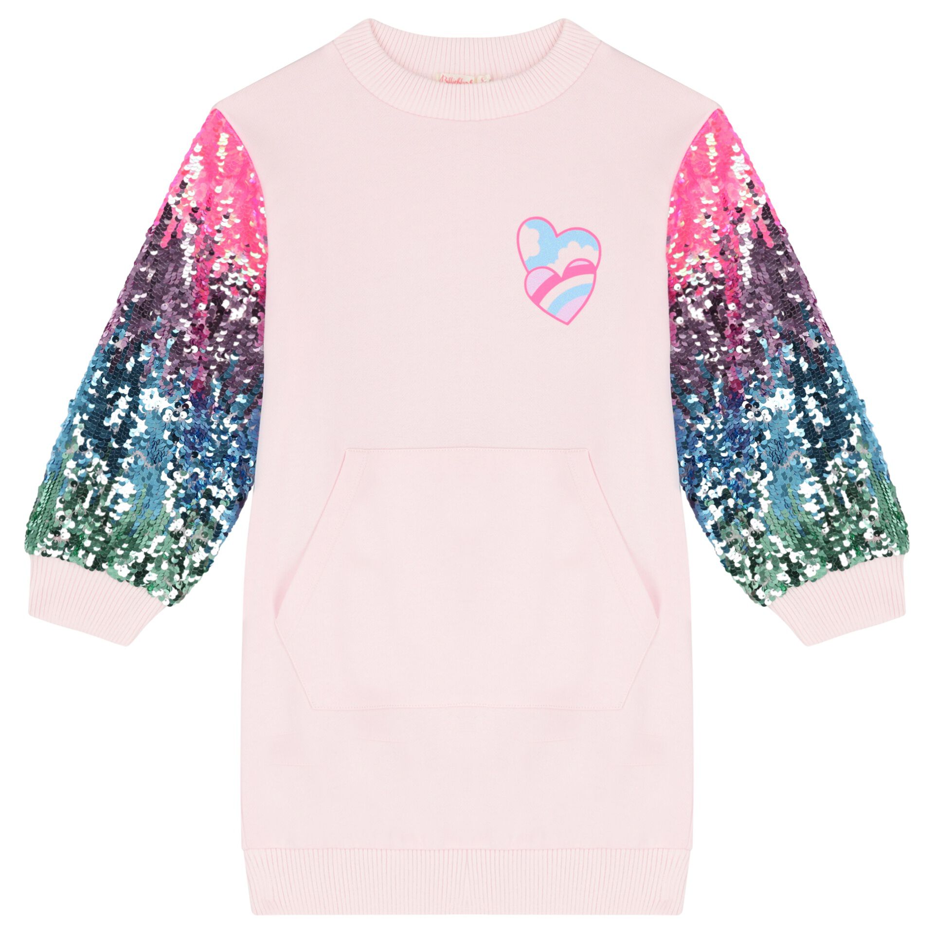 BILLIEBLUSH Girls Pink Sequin Sweatshirt Dress Junior Couture