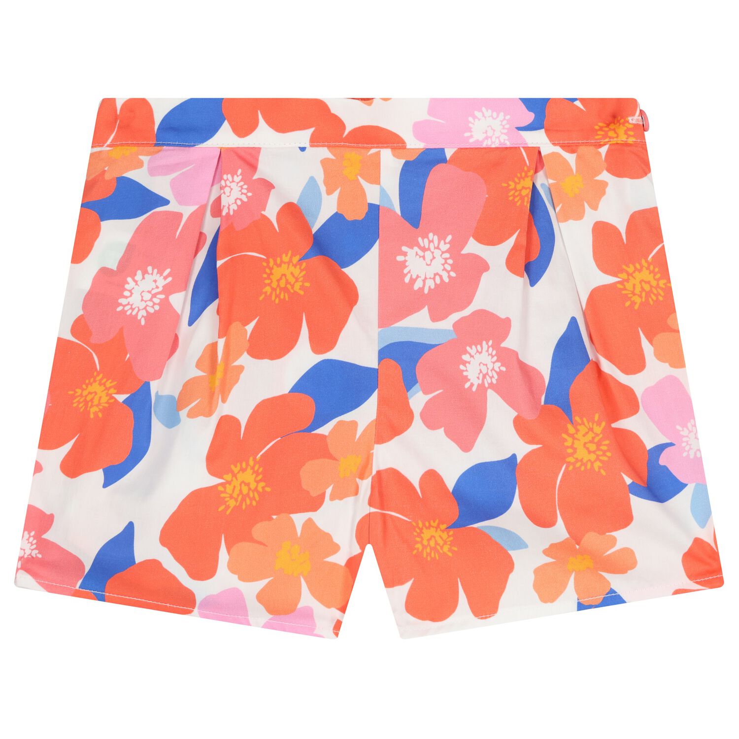 Girls Pink & Orange Floral Shorts, 1, hi-res