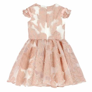 Girls Pink & Gold Organza Dress
