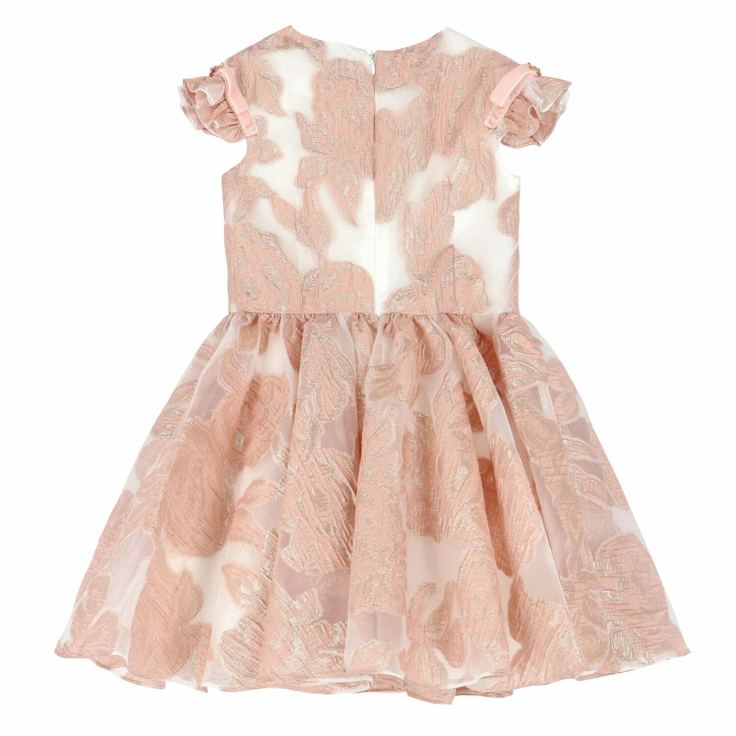 Girls Pink & Gold Organza Dress, 1, hi-res image number null