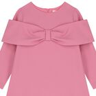 Girls Pink Bow Dress, 1, hi-res