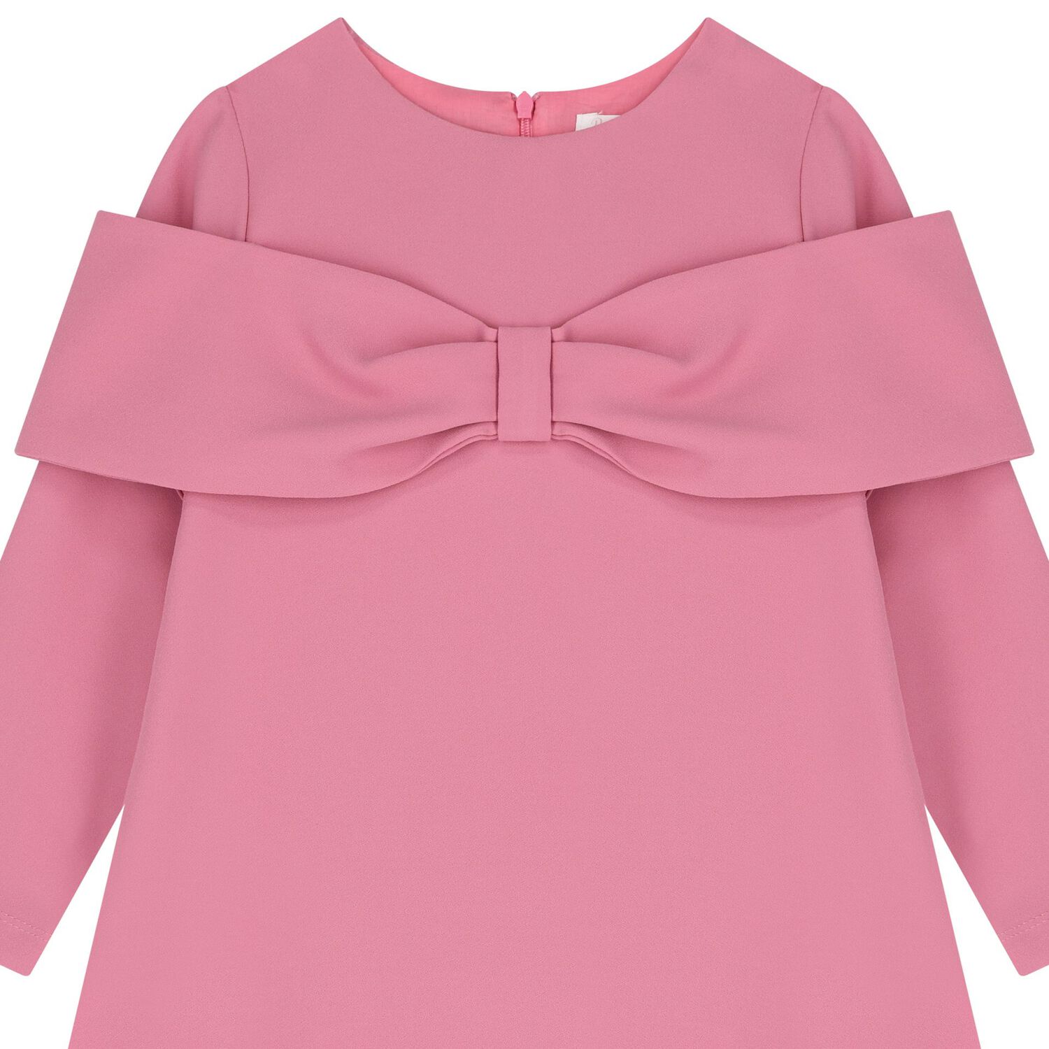 Girls Pink Bow Dress, 1, hi-res