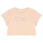 تيشيرت بنات بالشعار باللون الوردى, 1, hi-res