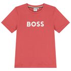 Boys Mini Me Red Logo T-Shirt, 9, hi-res