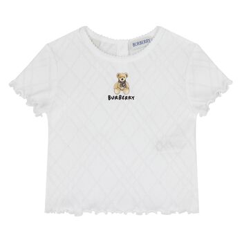 Younger Girls White Thomas Bear T-Shirt