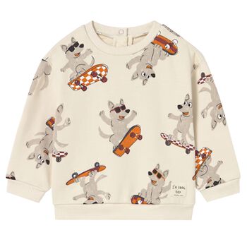Younger Boys Ivory Dogs Sweatshirt
