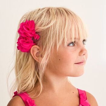 Girls Pink Flower Hairclips ( 2 Pack )