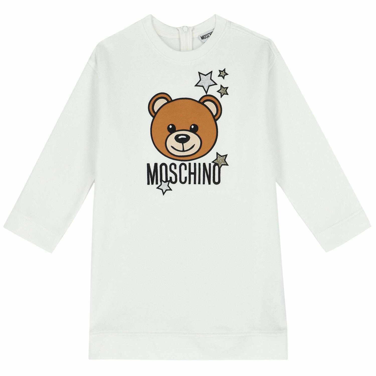 Girls Ivory Logo Dress, 1, hi-res