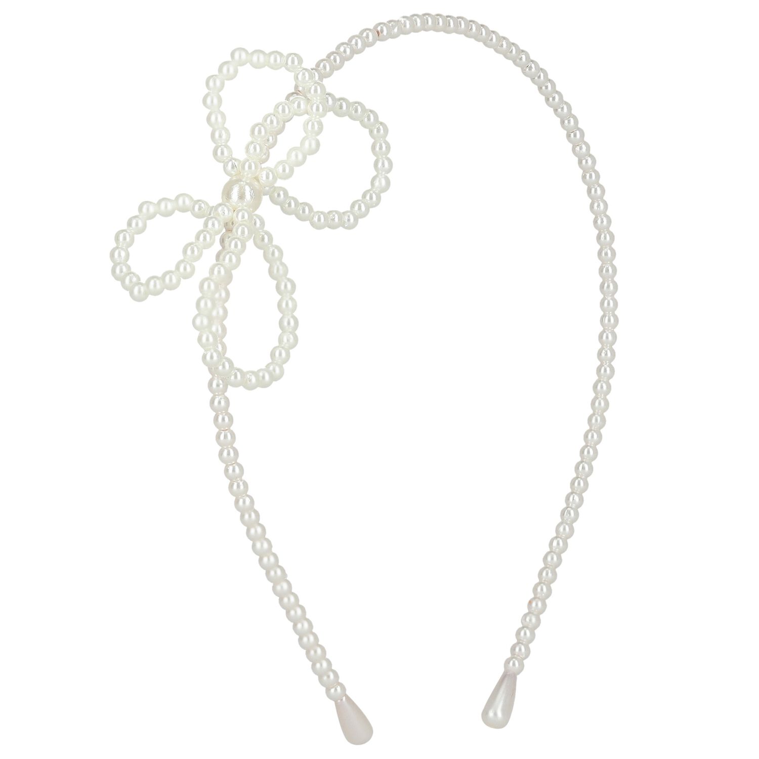 Girls White Pearl Headband, 1, hi-res image number null
