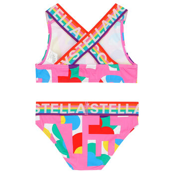Girls Pink Logo Bikini