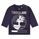 Baby Boys Navy Blue Logo Top, 1, hi-res