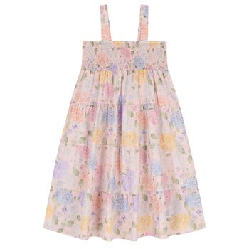 Girls Pink Floral Tiered Dress