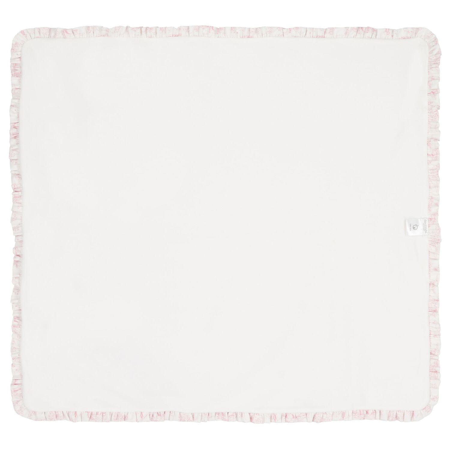 Baby Girls Ivory Ruffled Blanket, 1, hi-res