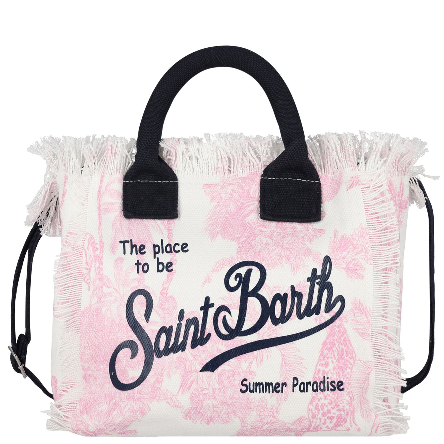 Girls White & Pink Jungle Logo Tote Bag, 1, hi-res