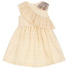 Girls Ivory Broderie Anglaise Ruffle Dress, 1, hi-res
