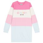 Girls Pink Logo Sweatshirt Dress, 1, hi-res