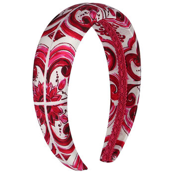 Girls Ivory & Pink Majolica Headband