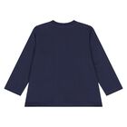 Younger Navy Blue Teddy Bear Logo Long Sleeve Top, 2, hi-res