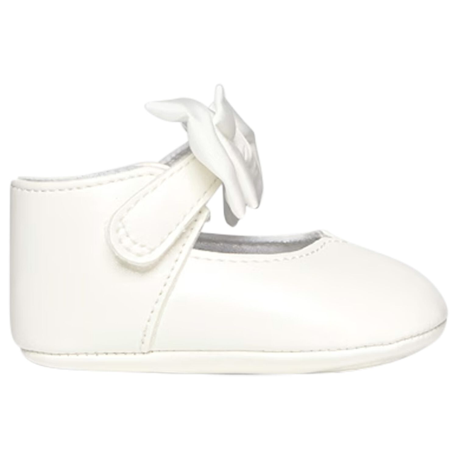 Baby Girls Ivory Bow Pre Walker Shoes, 5, hi-res