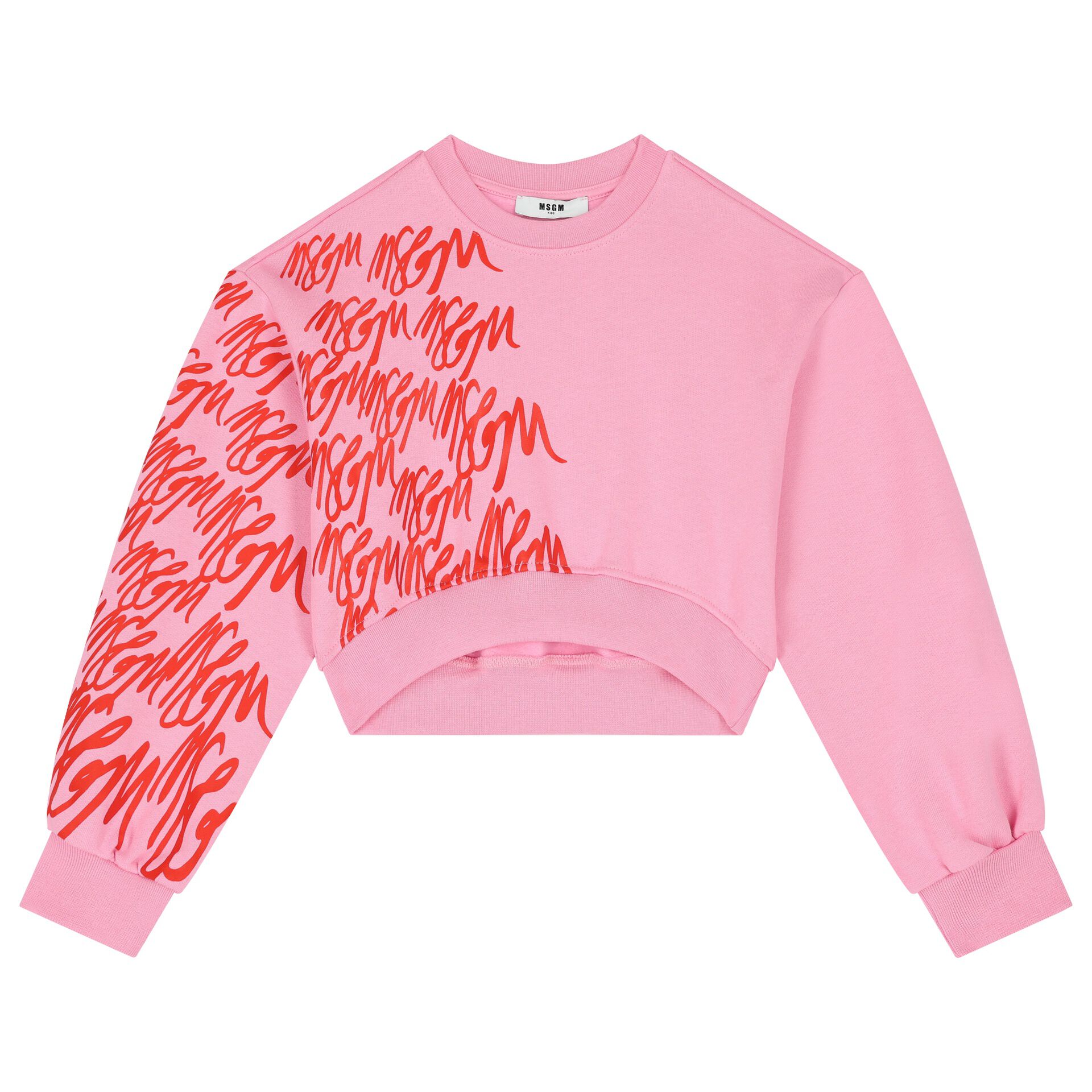 MSGM Girls Pink Logo Sweatshirt Junior Couture