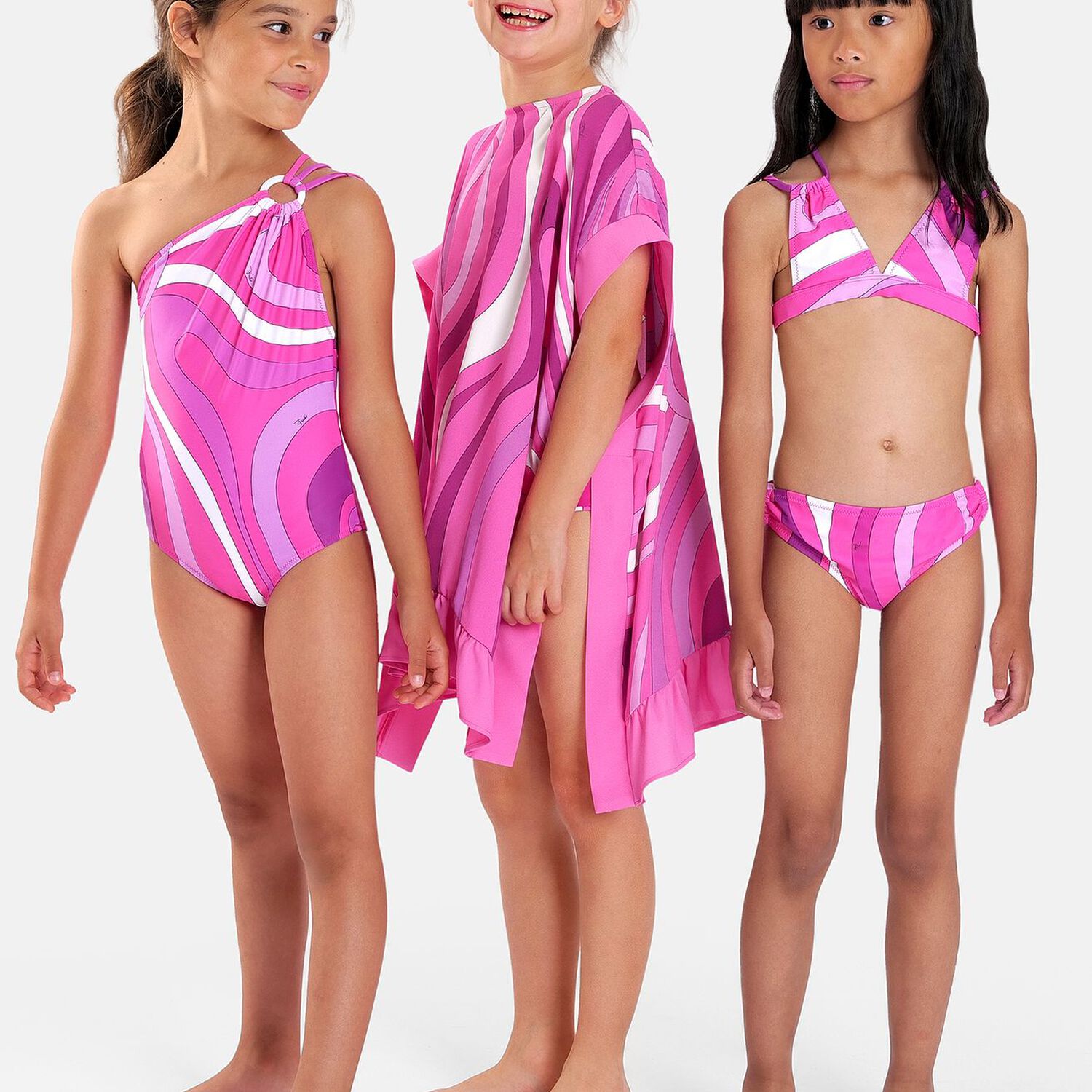 Girls Pink & Purple Marmo Kaftan, 1, hi-res