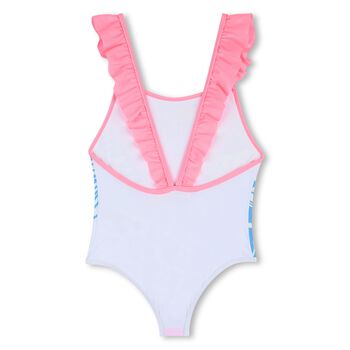 Girls Lilac & Pink Embellished Swimsuit