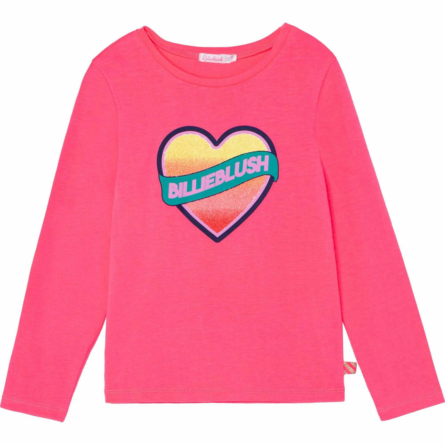 Girls Pink Logo Long Sleeve Top, 1, hi-res image number null