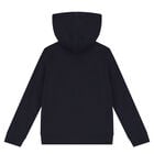 Boys Navy Blue Logo Hooded Top, 1, hi-res