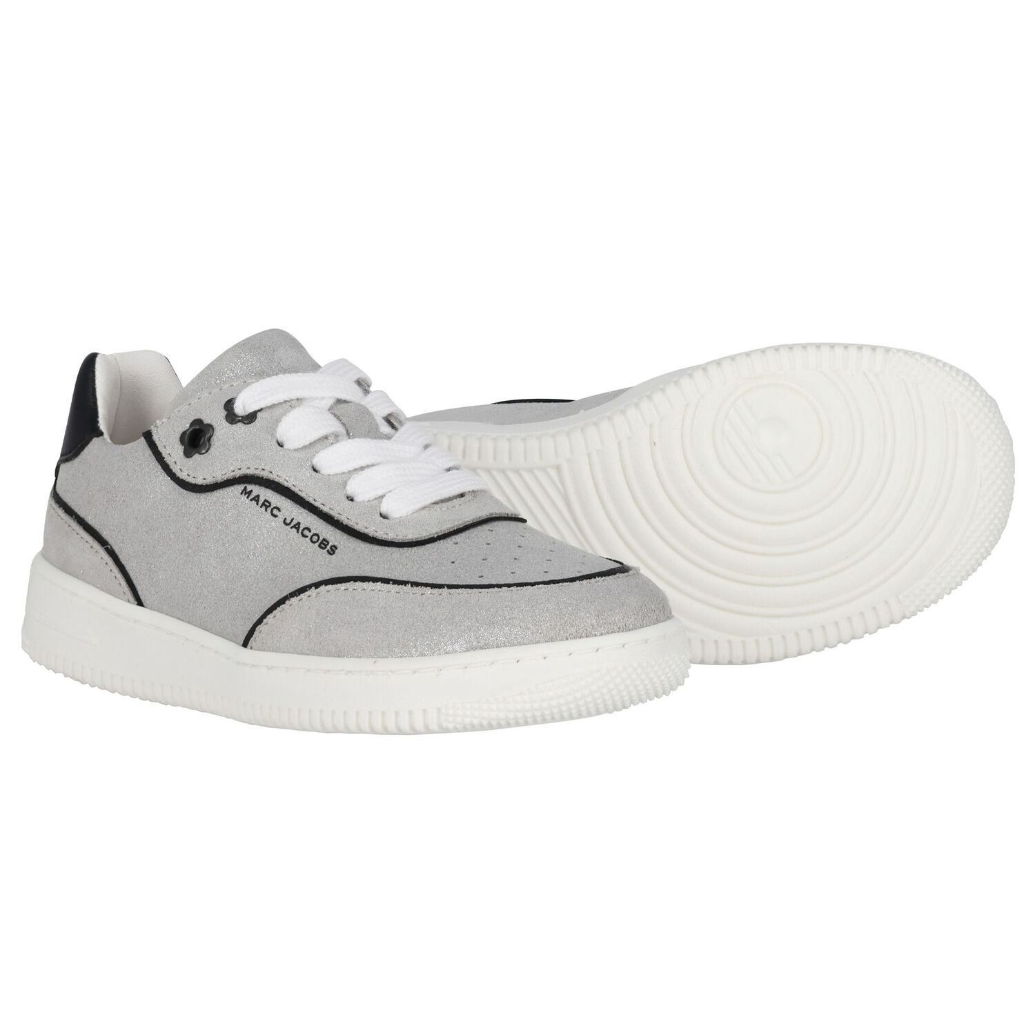 Girls Grey Logo Suede Trainers, 1, hi-res