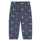 Younger Boys Navy Blue Horse Joggers, 1, hi-res