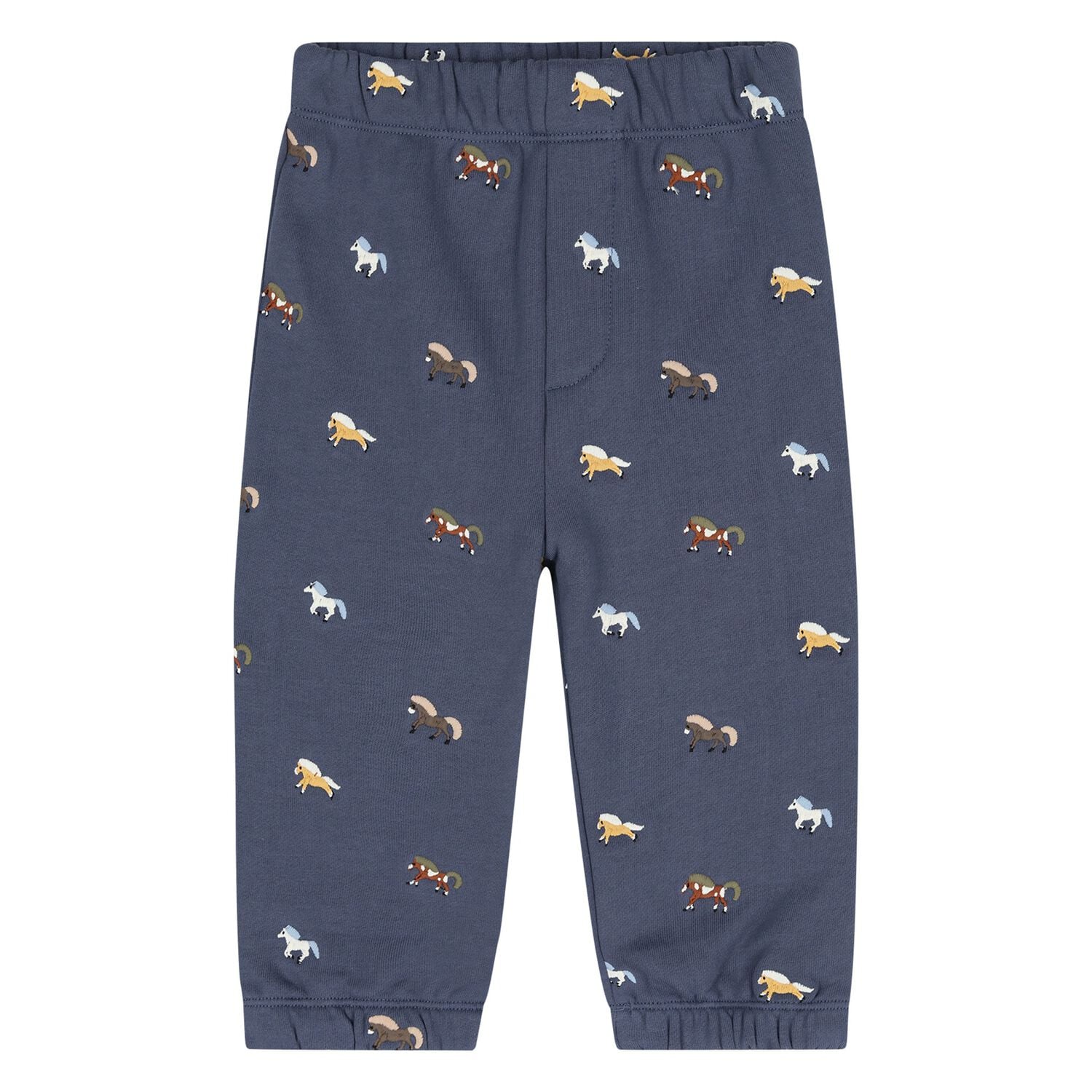 Younger Boys Navy Blue Horse Joggers, 1, hi-res