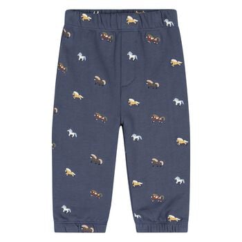 Younger Boys Navy Blue Horse Joggers