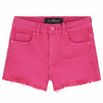 Girls Pink Denim Shorts