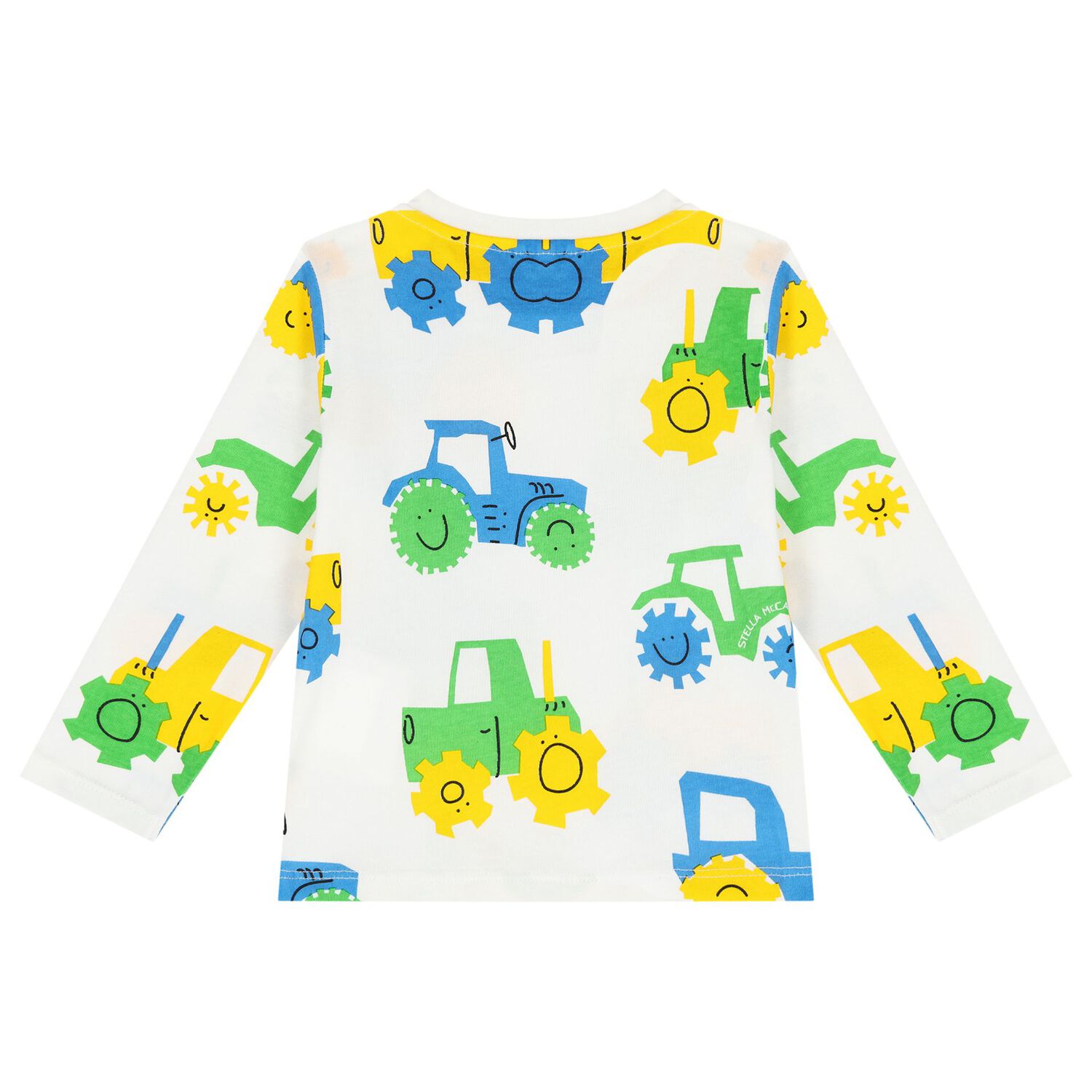 Younger Boys White Tractor Logo Long Sleeve Top, 1, hi-res image number null