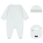Baby Boys Blue & Gold Logo Babygrow Gift Set , 2, hi-res