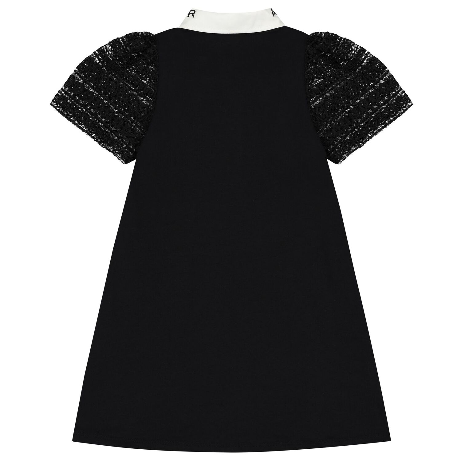 Girls Black Logo Lace Dress, 1, hi-res image number null