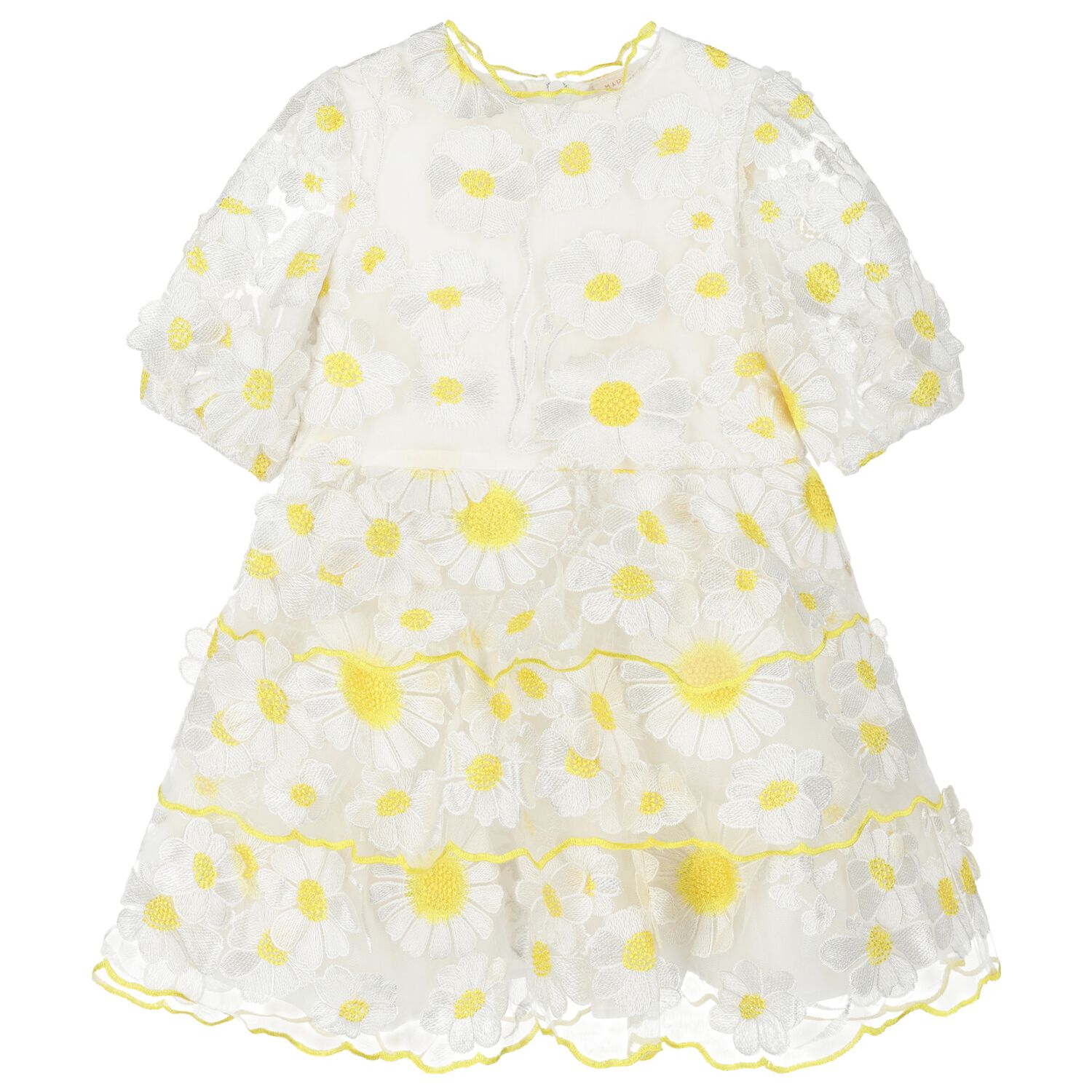 Girls Ivory & Yellow Floral Dress, 1, hi-res image number null