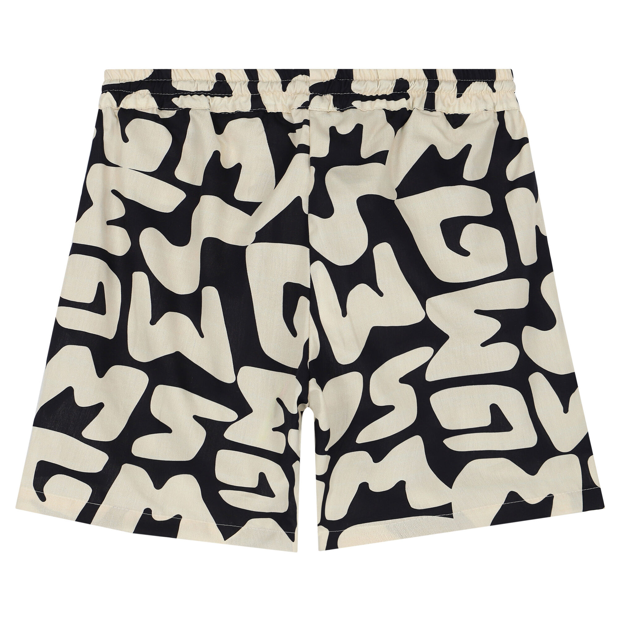 MSGM Kids logo-patch elasticated shorts - Black