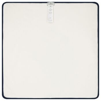 White & Navy Blue Teddy Bear Logo Baby Blanket