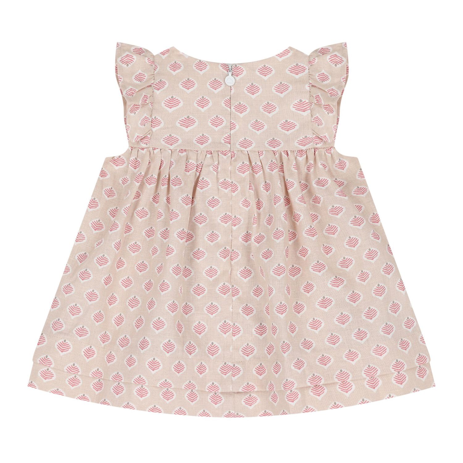 Baby Girls Beige Dress Set, 2, hi-res