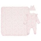 Baby Girls White & Pink Floral Babygrow Gift Set, 1, hi-res