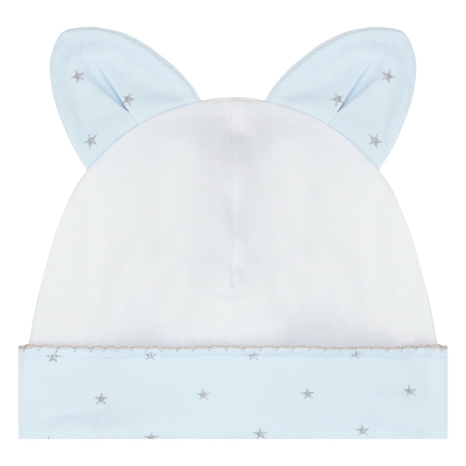 Baby Boys White & Blue Swaddle & Hat Set, 1, hi-res