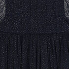 Younger Girls Navy Blue & Gold Glitter Tulle Dress, 1, hi-res
