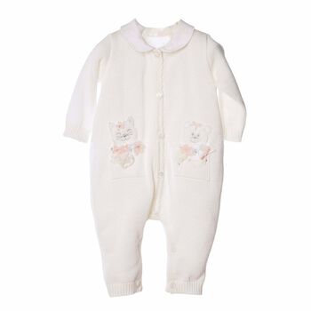 Baby Girls Ivory Knit Babywalker