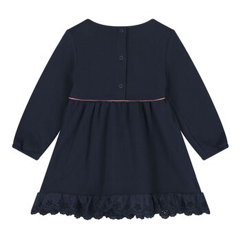 Baby Girls Navy Blue Logo Dress