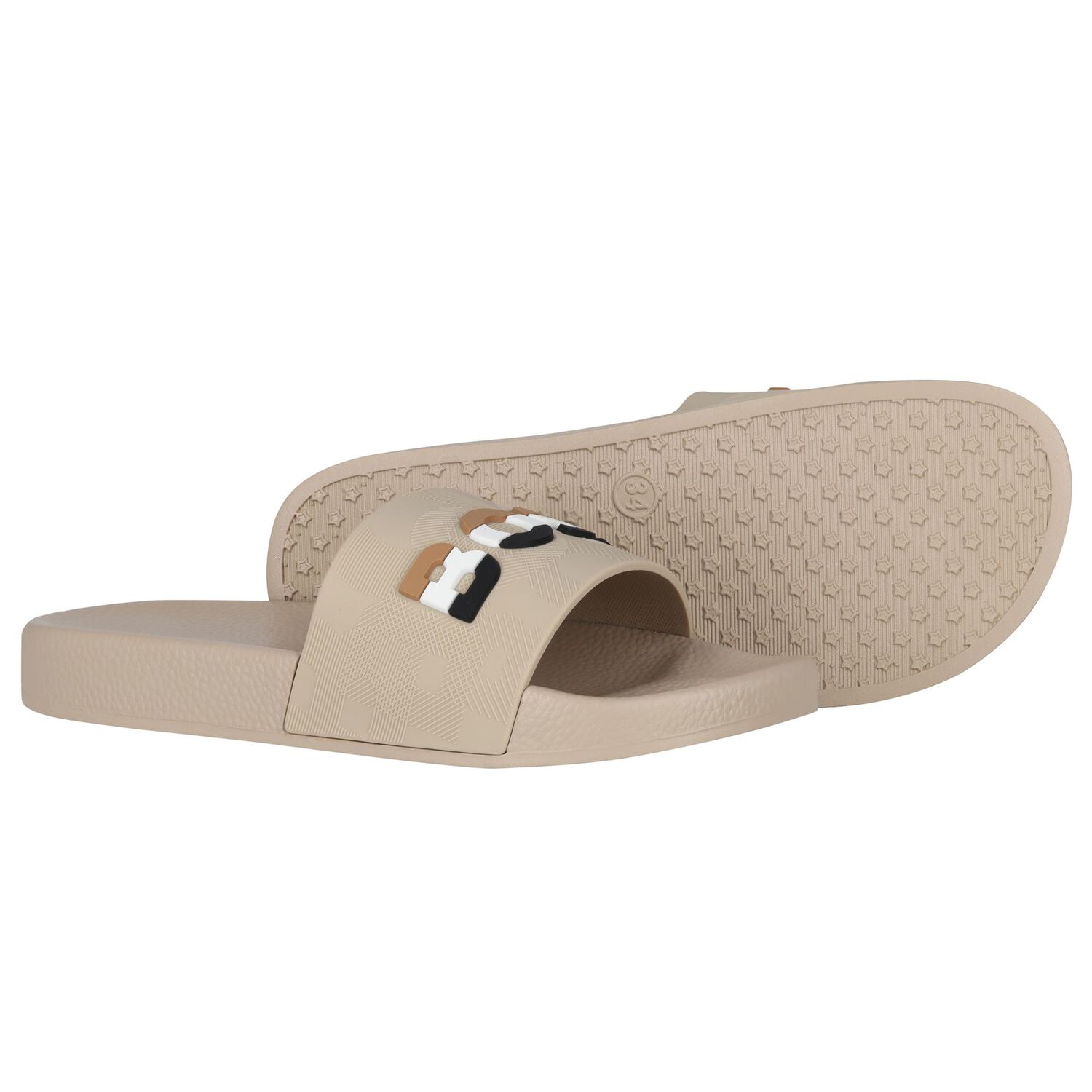 سلايدر اولاد بالشعار باللون البيج, 2, hi-res