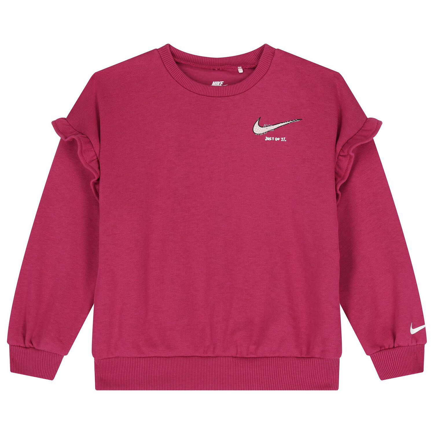 طقم بنطال بشعار وردي للفتيات الصغيرات, 1, hi-res